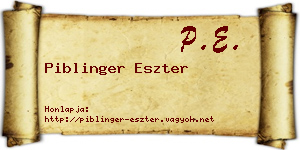 Piblinger Eszter névjegykártya